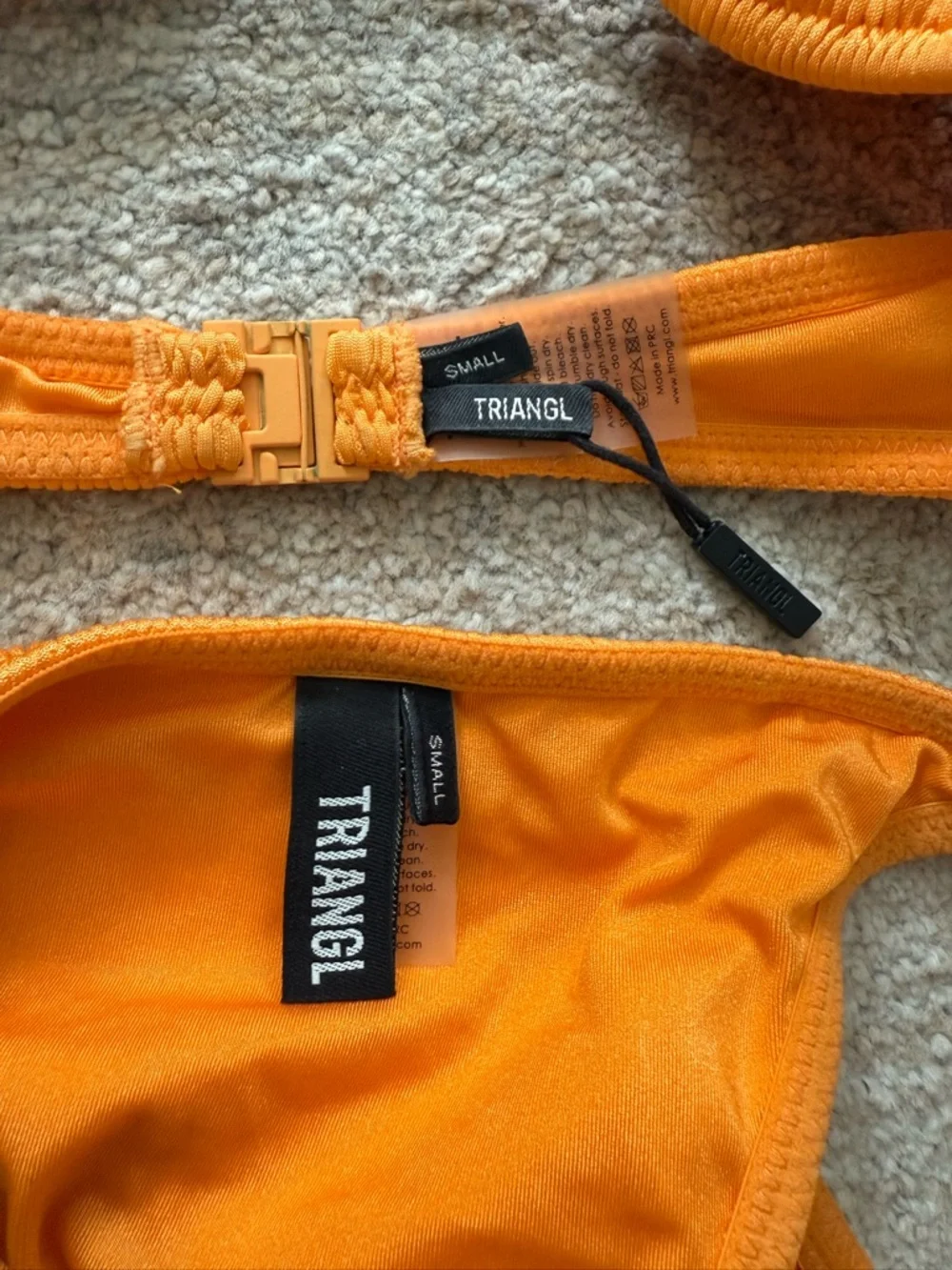 Triangl Swimwear Orange Crochet Tie Bikini
